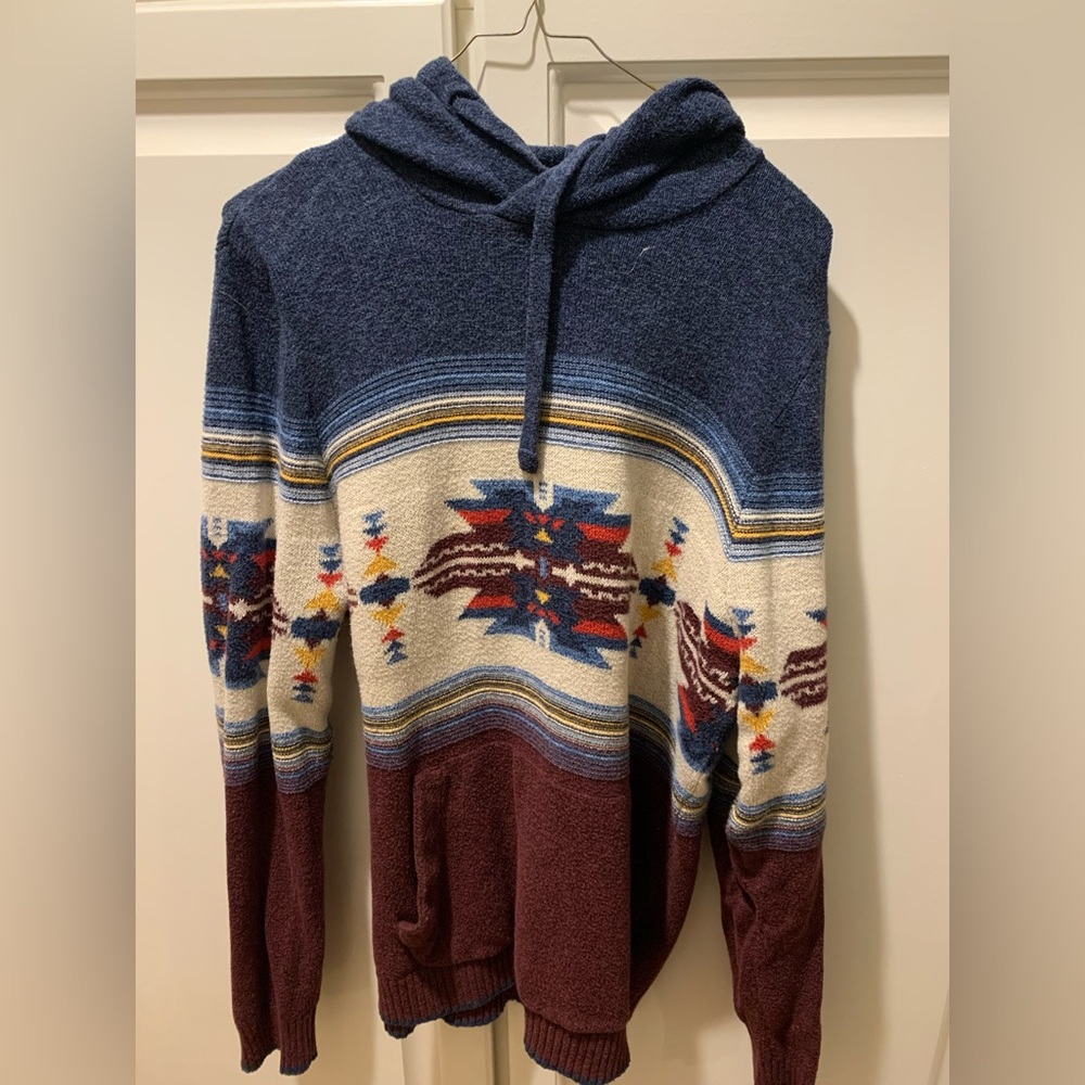 Patterned knit hoodie